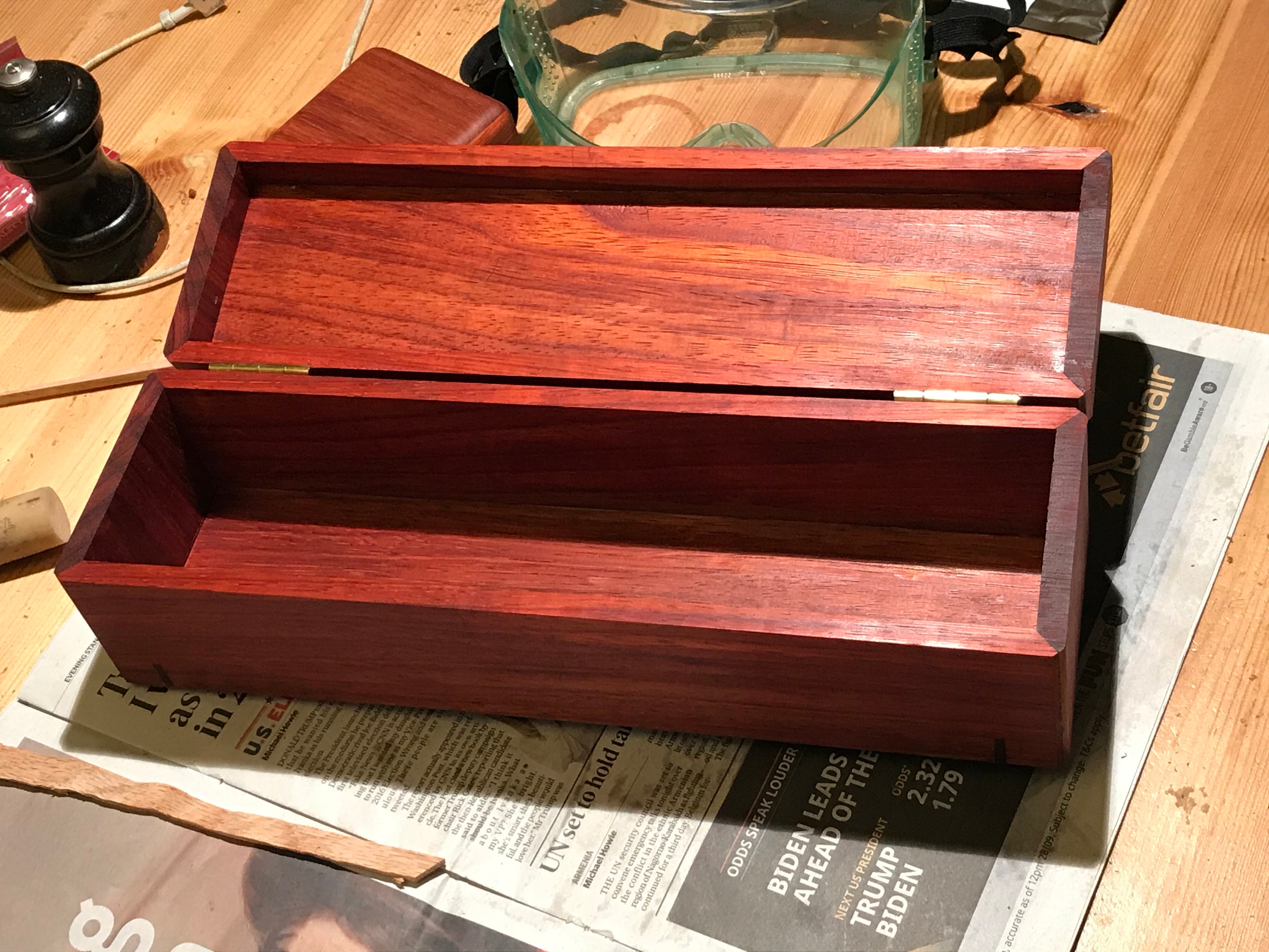 Padouk/iroko Splined Box Finished in OSMO Matt Polyx - Etsy