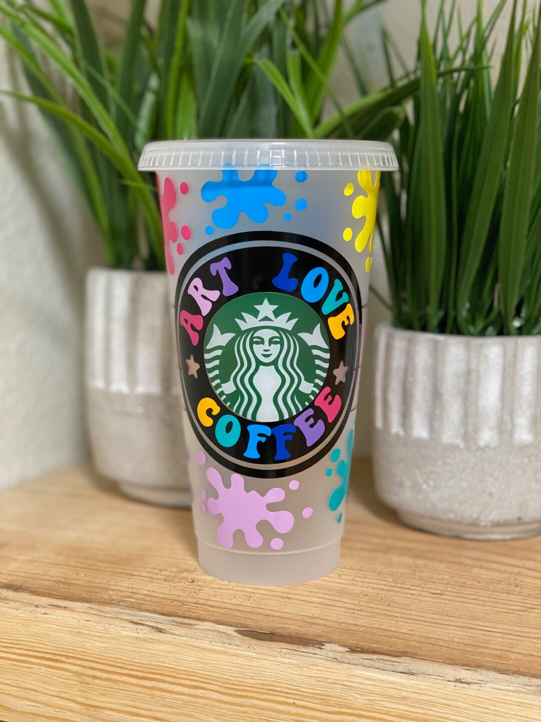 Art Love Coffee, Painters Splash Cup, Custom Artist Cup, Custom Paint