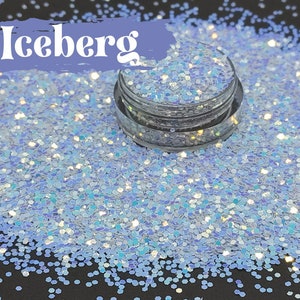 0.3mm Ice Blue and White Brightness Iridescent Glitter FC-F321 Ice Blue and  White Brightness 