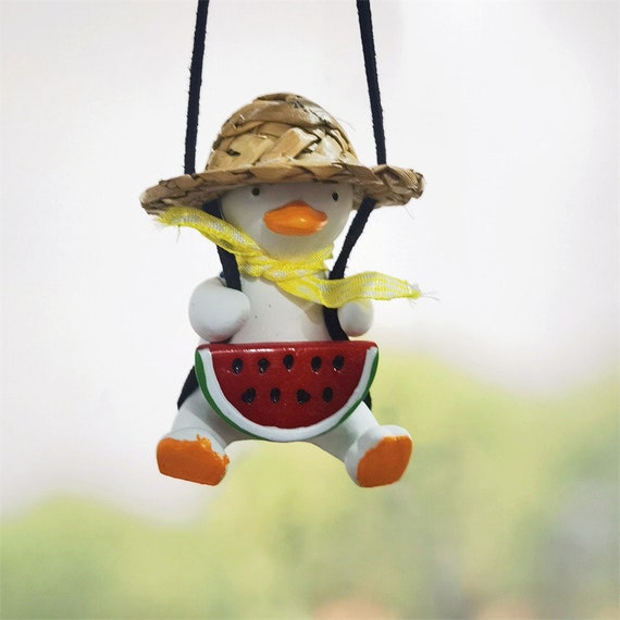 Swinging Duck Car Hanging Ornament Cute Swing Duck On Car Rear