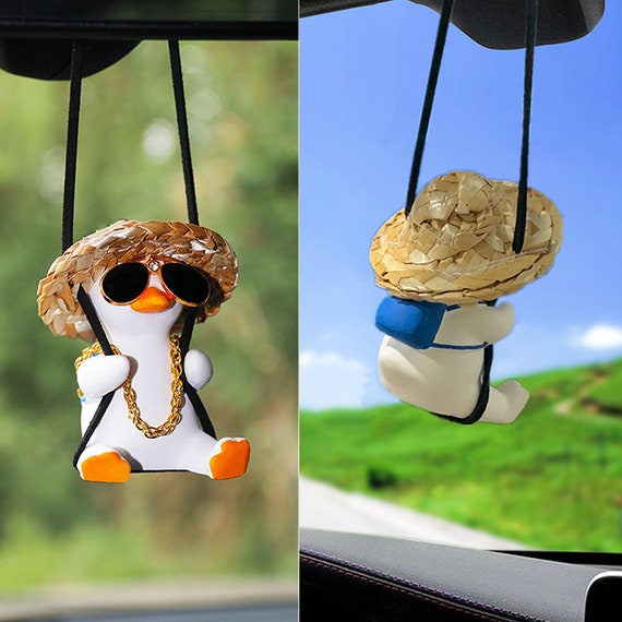 Swing Duck Car Hanging Ornament, Super Cute Swinging Ducks Mirror Hanging  Accessories, Auto Decoration Rearview Mirror Pendant Flying Duck Car