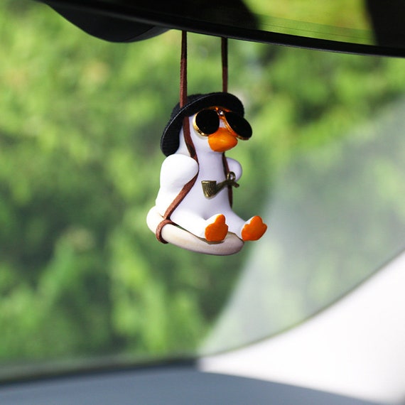 Car Mirror Decorate Accessories Car Swinging Duck Pendant Hanging  Accessories Swinging Duck Car Hanging Ornament Rear View Mirror Hanging  Cute Car