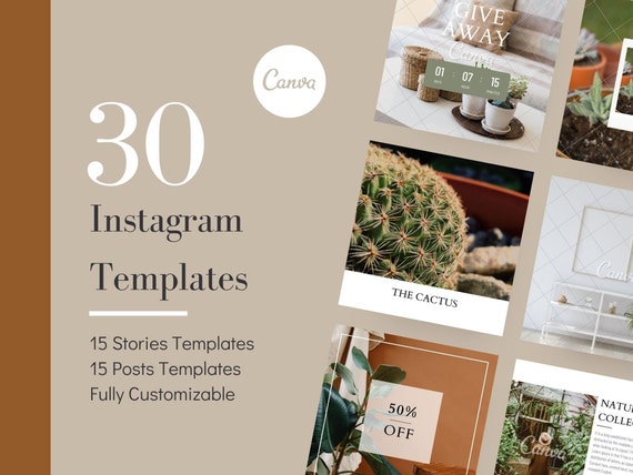 30 Green Instagram Templates . Instagram Frames. Aesthetic - Etsy