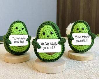 Avocado Crochet Pattern, Positive Avocado Tutorial PDF, Handmade Cheering Up Vegetables, Gift For Him, Desk Decor Beginners Digital Pattern