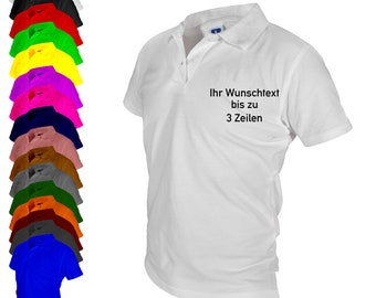 Poloshirt Polohemd mit Wunschtext auf der Brust bestickt