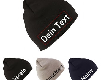 Beanie (Strickmütze) mit Ihrem Wunschtext oder Namen bestickt