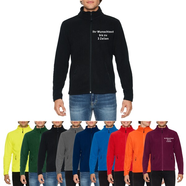 Fleecejacke individuell mit Wunschtext bestickt, personalisiert, Geschenk