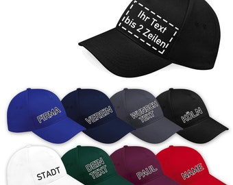 Baseball-Cap individuell mit Deinem Namen / Wunschtext bis 2 Zeilen bestickt