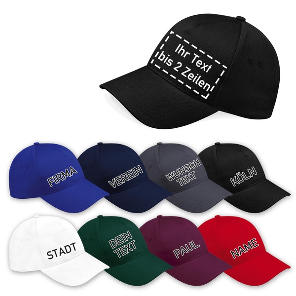 Baseball-Cap individuell mit Deinem Namen / Wunschtext bis 2 Zeilen bestickt