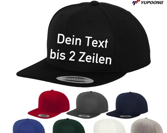 Flexfit-Snapback, Baseball Cap individuell mit Wunschtext bestickt, personalisiert, Geschenk