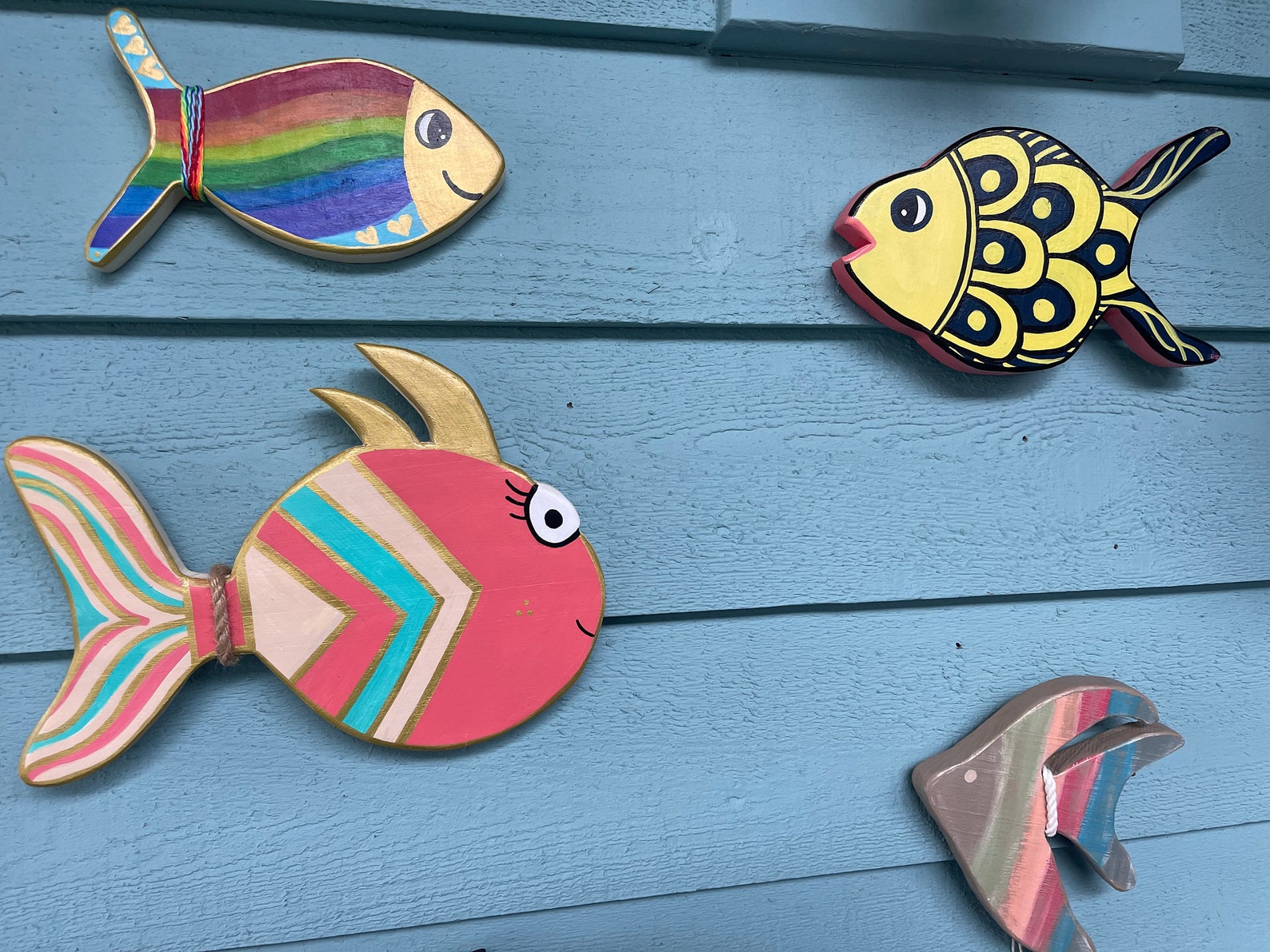 ELTON Wooden Painted Coastal/beach Fish Art Wood Art Etsy