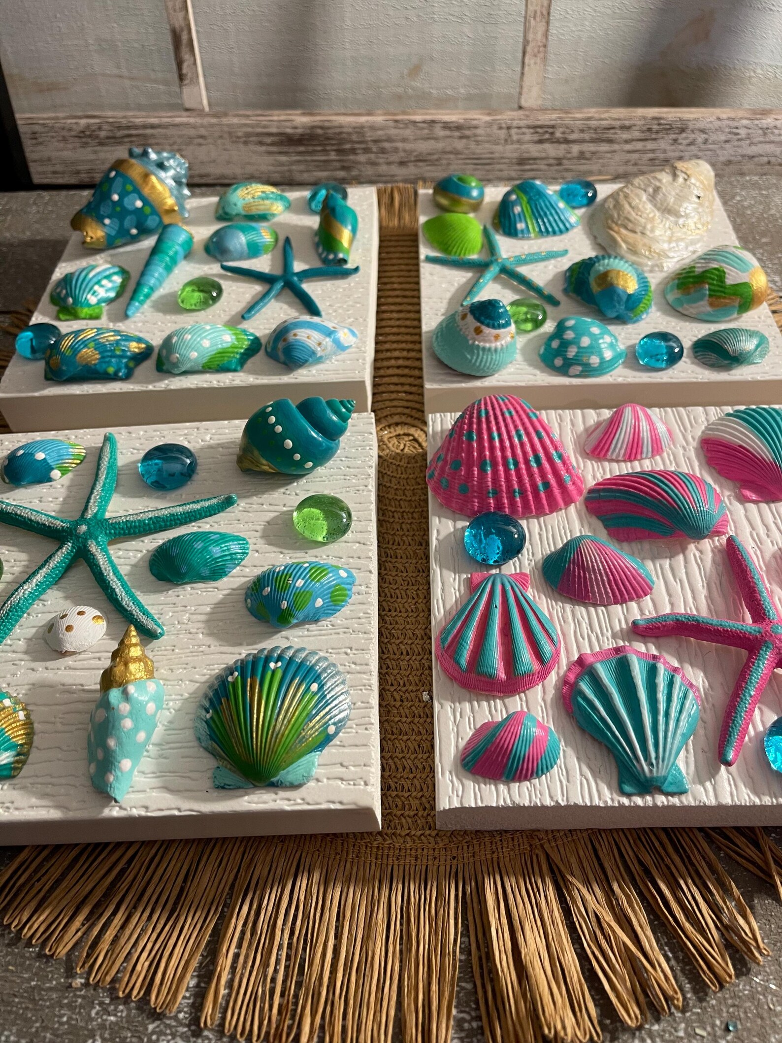 Painted Shell Pinterest Hand-painted Shell Wall Art - Etsy