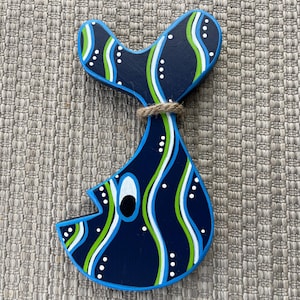 Arte de peces costeros pintados en madera / Arte en madera / Peces de madera pintados / Arte de pared costero / Arte de peces sobre madera - Fletcher