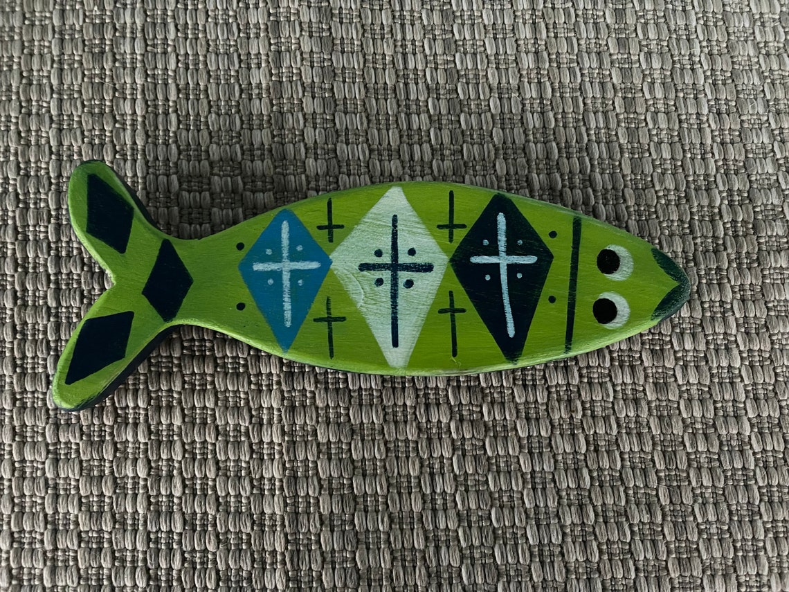 Wooden Painted Coastal/beach Fish Art Wood Art Painted Etsy