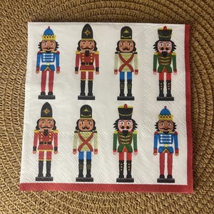 Guardanapos, Guardanapos para Decoupage, Guardanapo de Natal, Guardanapo de Papel, Guardanapo Artesanal, Decoupage de Concha de Ostra, Guardanapo Quebra-Nozes, Conjunto de 3, Tamanho para Bebidas