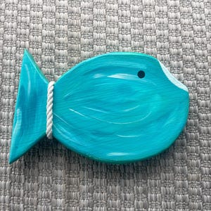 Fish Art, Painted Wooden Fish, Painted Fish, Beach Decor, Coastal Housewarming, Coastal Decor, Beach Fish Art - Betsy