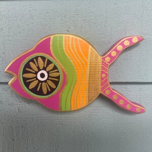 Fish Art | Wooden Painted Coastal Fish Art, Beach Fish Art, Beachy Wall Art, Wooden Wall Art, Beach Decor - Cassandra