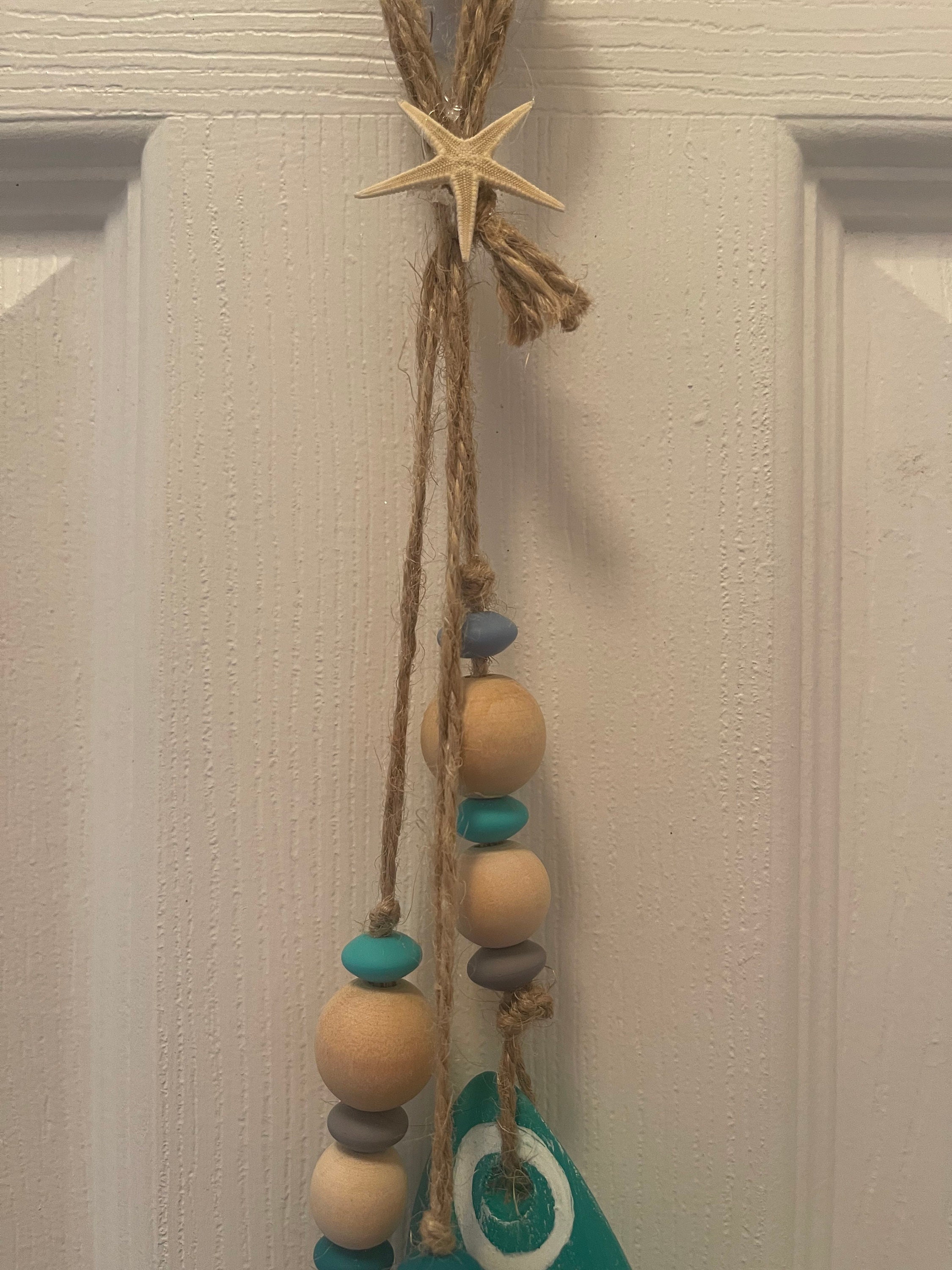 Triple Fish Decor Hanger Wall Hanging Coastal Decor Painted Fish Beach ...