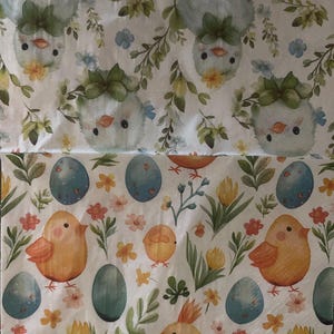 Servietten, Decoupage-Servietten, Häschen-Küken Tulpe Papierserviette, Handwerk Serviette, Austernschale Decoupage, Handwerk Serviette, 3er-Set, Luncheon-Größe