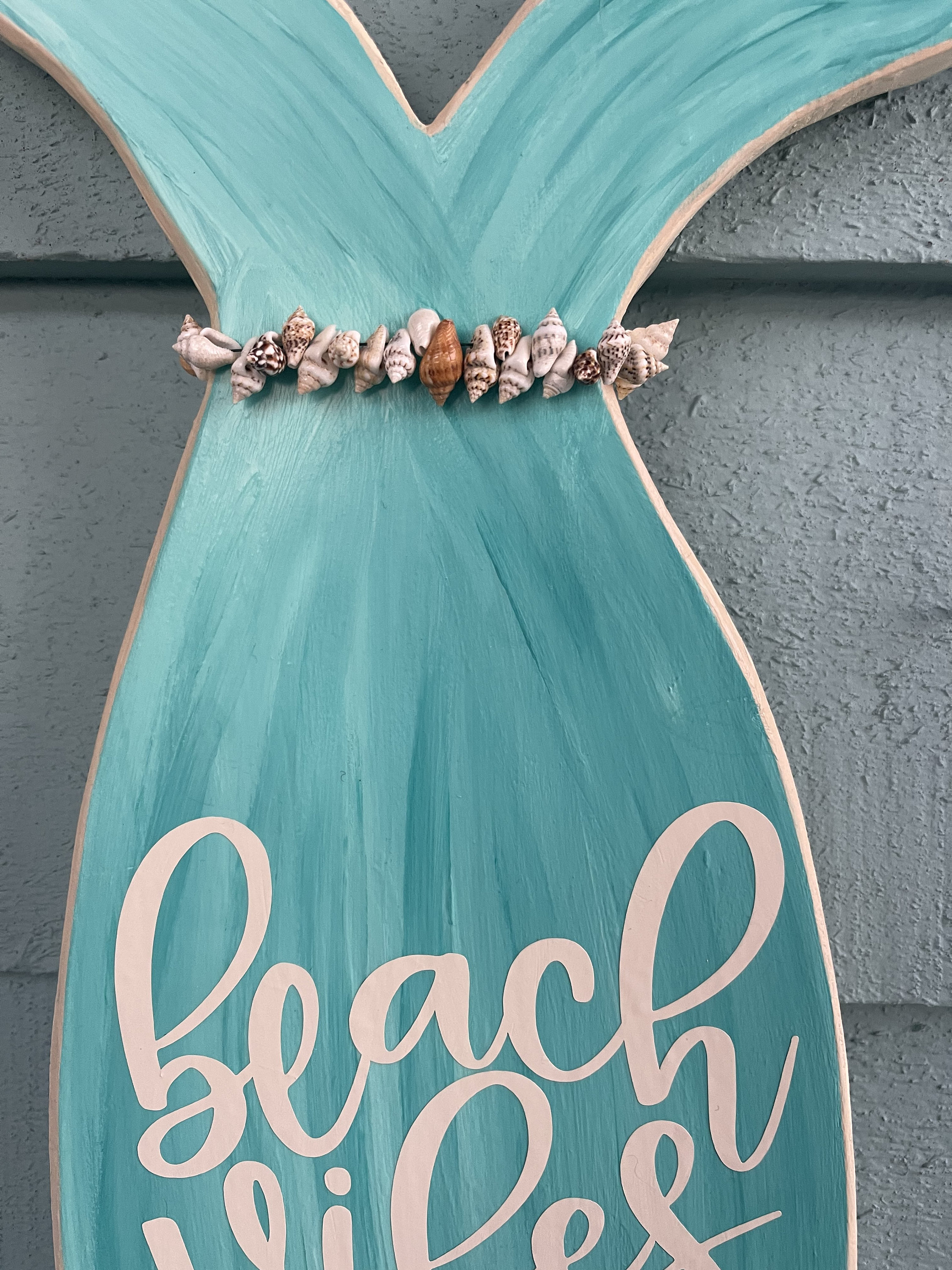 Door/wall Decor Beach Vibes Only Wooden Painted Coastal Fish Art Wood