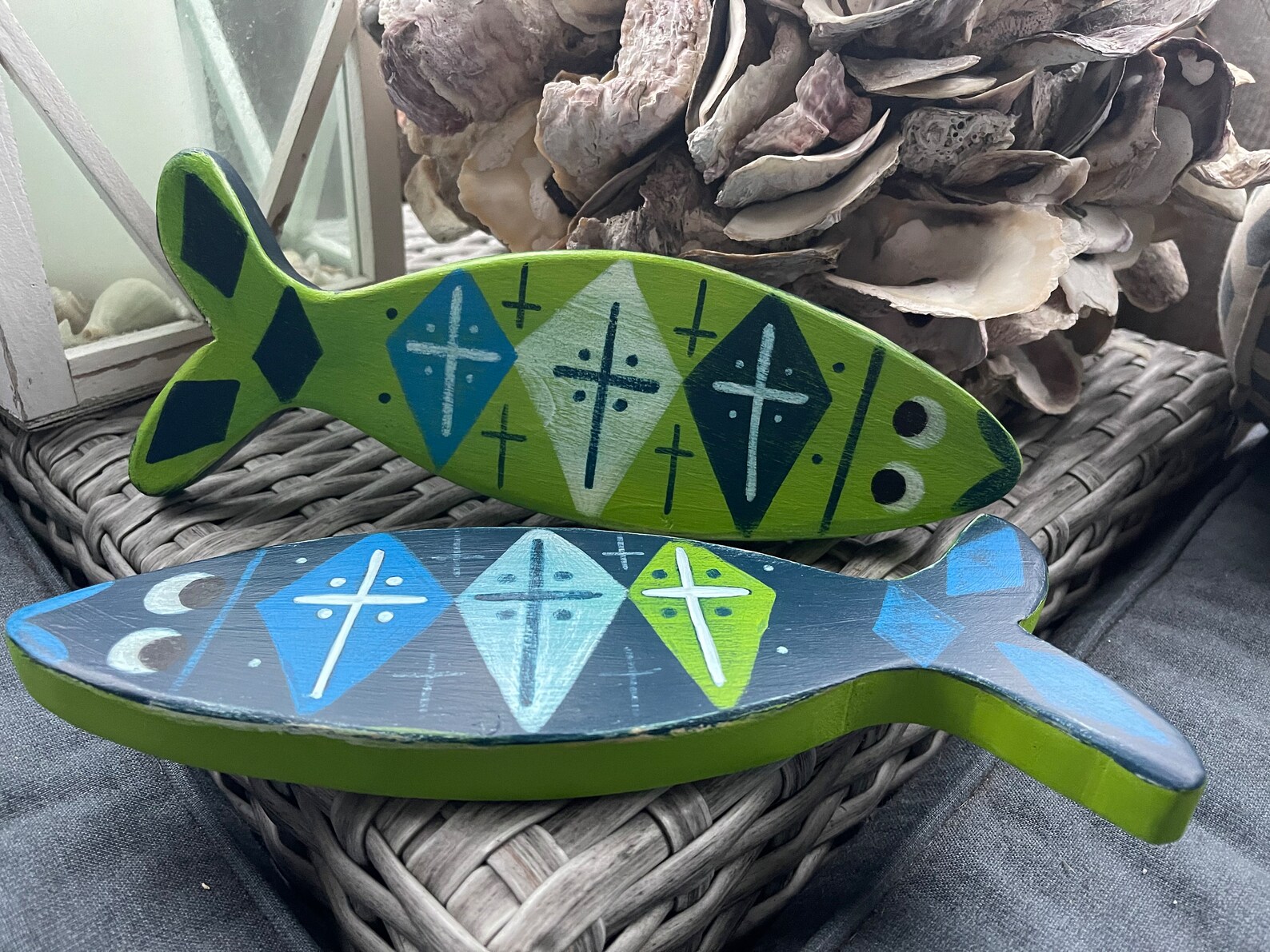 Wooden Painted Coastal/beach Fish Art Wood Art Painted Etsy