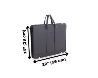 Black Faux Leather Artist Portfolio Case: 15x22 Art Storage Tote
