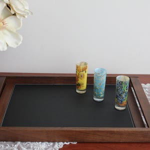 Faux Leather Serving Tray: Elegant Fir Wood Amenity Tray (20&quot;x13&quot;)