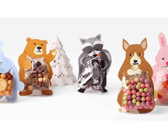 Geschenktüte Geschenkverpackung Oster Zellglasbeutel mit Tiere Motive aus Papier