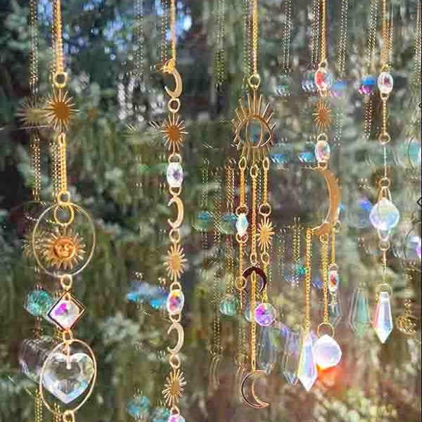 Sun catcher suncatcher set of 6 crystal window hangings hanging crystal boho decoration balcony decoration