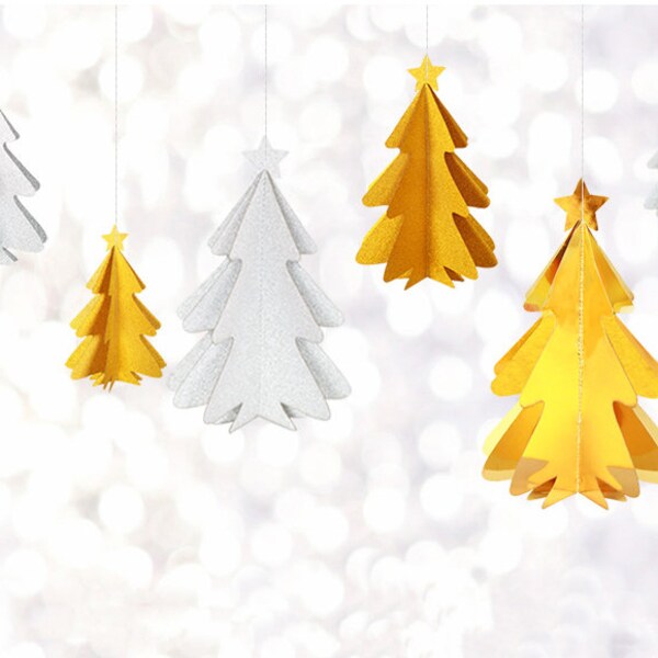 Christmas garland made of paper window decoration Christmas decoration fir tree ornaments
