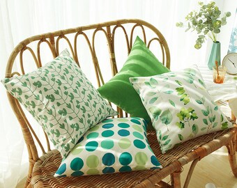 Outdoor Cushion Cover Water Resistant Outdoor Outside Waterproof Garden Cushion Summer Plants Leaves