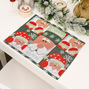 Tischset Platzdecke Set Tischmatte Platzdeckchen Gewebt Weihnachten Platzmatte Weihnachtsmann