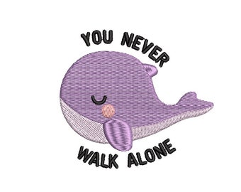 bts Whale your never walk alone 3 files sizes file embroidery design file dst, jef, exp, pes, vp3