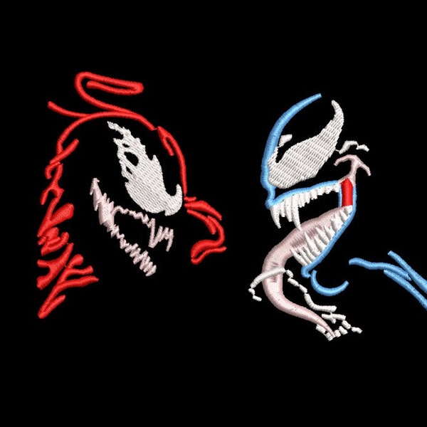 Venom y Carnage bordado archivo de diseño dst, pes, vp3, jet