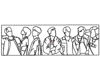 BT21 embroidery design file dst, pes, vp3, jef, exp