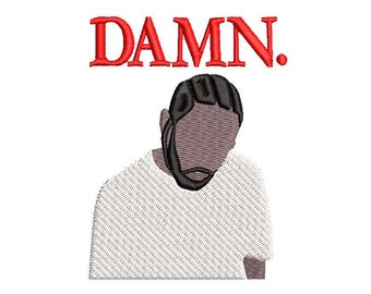 Kendrick Lamar DAMN 2 embroidery design file dst, pes, vp3, jef, exp