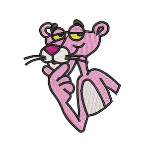 Pink / Panter thinking file embroidery design file dst, jef, exp, pes, vp3