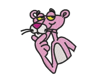 Pink / Panter thinking file embroidery design file dst, jef, exp, pes, vp3