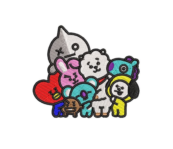 BT21 FAM archivo de diseño de bordado dst, pes, vp3, jet