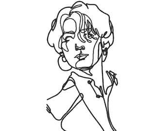 Jongkook bts embroidery design file dst, pes, vp3, jet