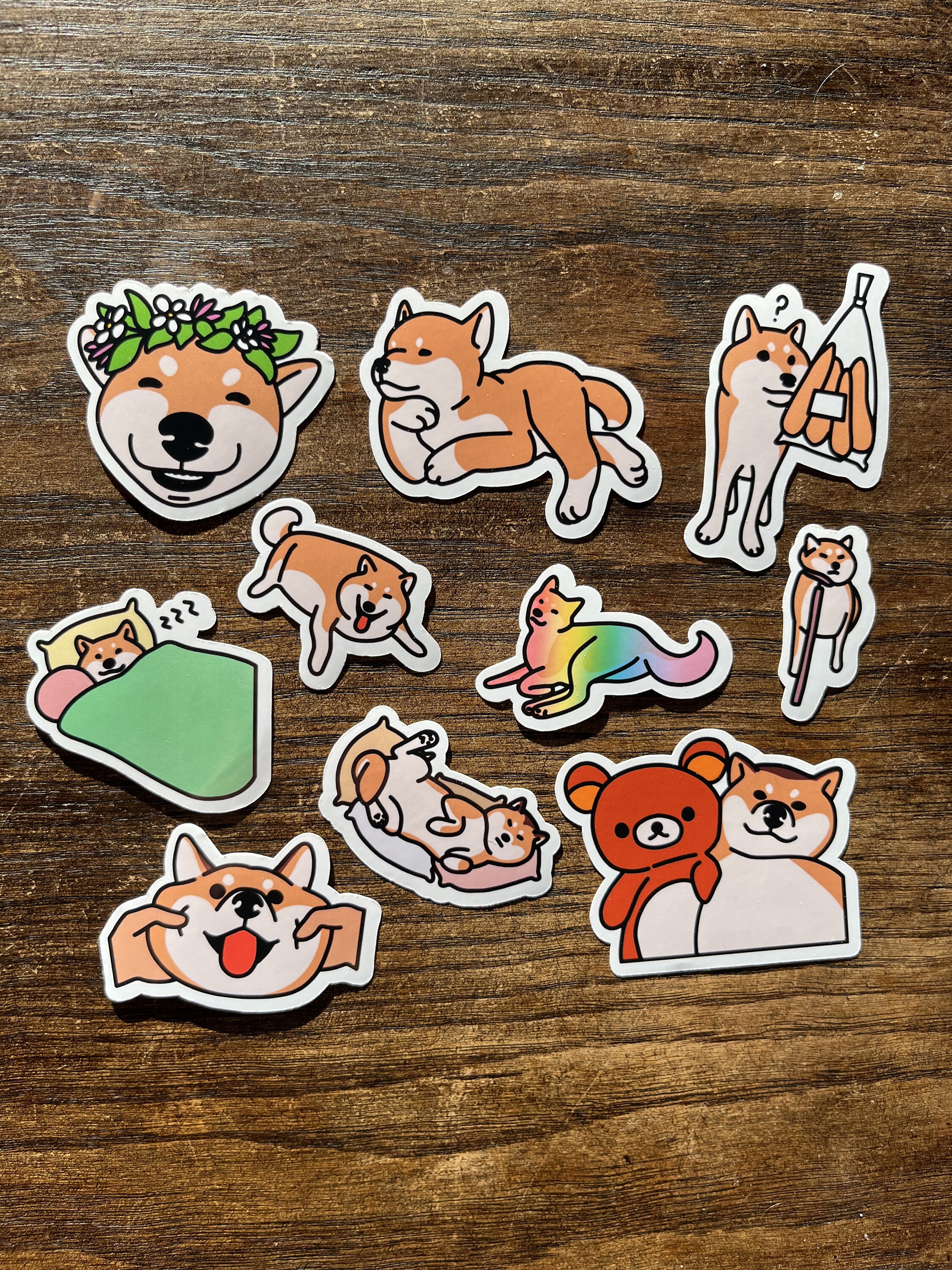 Shiba Inu Cute Sticker Pack - Vinyl Decal Stickers - 10 Stickers - Etsy UK