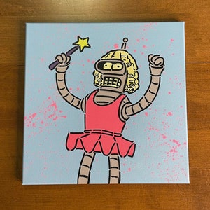 Gender Bender - Futurama Spray Paint Stencil Art - 8 layer Painting
