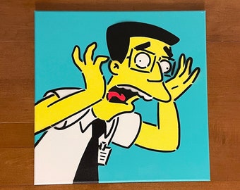 Frank « Grimey » Grimes - Art au pochoir 4 couches - Art au pochoir de peinture en aérosol Les Simpsons