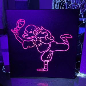 We&#39;re Talkin&#39; Softball - NEON EDITION - Spray Paint Stencil Art - The Simpsons Art