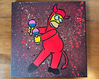 Homer Simpson "I Am Evil Homer" - 7 Layer Spray Paint Stencil Art - The Simpsons
