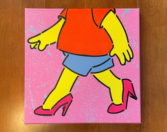 Bart Simpson In Heels - 6 Layer Spray Paint Stencil Art - The Simpsons - Lisa The Beauty Queen