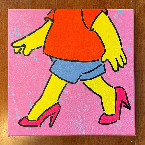 Bart Simpson in Heels - 6 Layer Spray Paint Stencil Art - Die Simpsons - Lisa Die Schönheitskönigin