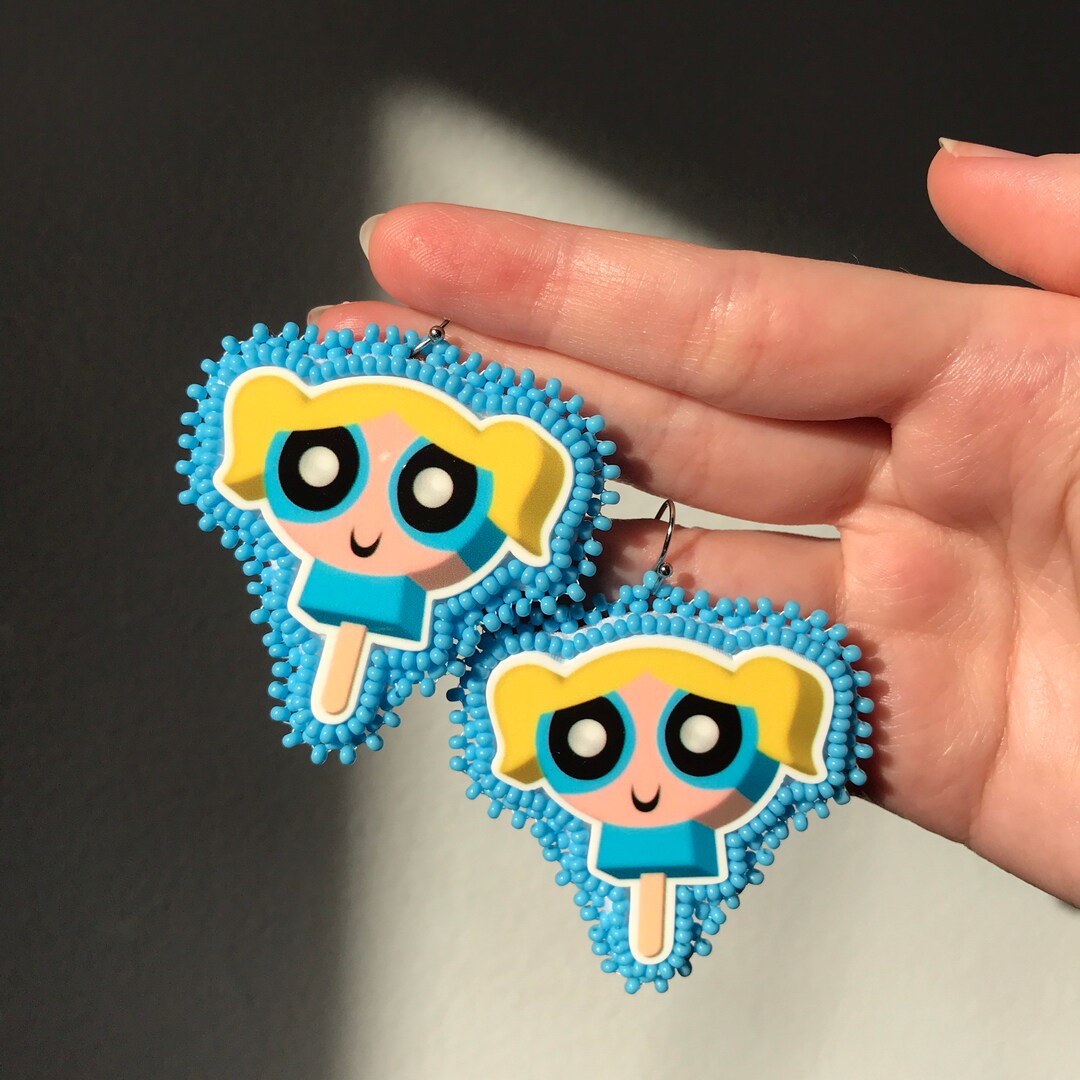 Powerpuff Girls Bubbles Popsicle Earrings Etsy
