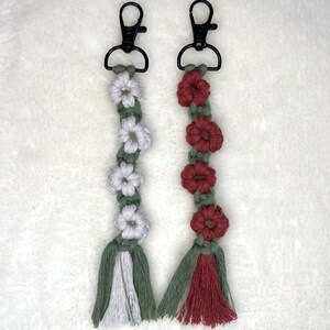 Handmade Macrame Flower Keychains