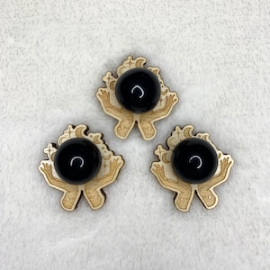 Mini Obsidian Spheres With Stand, Black Crystals, Polished Round, Healing